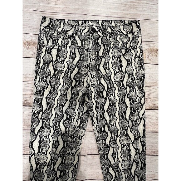 Wild Fable Womens Skinny Pants  Snakeskin Print High Rise Stretch Black/Beige 6 - Picture 2 of 6